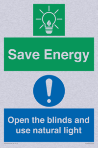 Save Energy open the blinds and use natural light